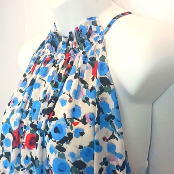 Badgley Mischka Women's floral halter mini shift dress size 6 Boho - Picture 6 of 12